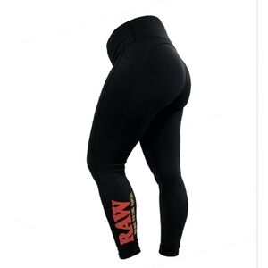 Raw Rolling Papers High Waisted Large Black Leggings